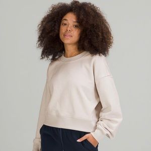 Lululemon Perfectly Oversized Cropped Crew *spark white opal, size 10